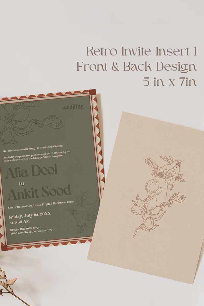 Wedding Invitations. Retro. Indian Wedding Invites. Invitation set. Wedding and Event Welcome Sign. Mehndi green and rust orange colours. Orange florals. Birthday and Celebration. Wedding Ceremony. Engagement Sign. Wedding Stationery. DIY Stationery. Digital Download. Canva. Indian Weddings. Anand Karaj. Sangeet. Chunni. 