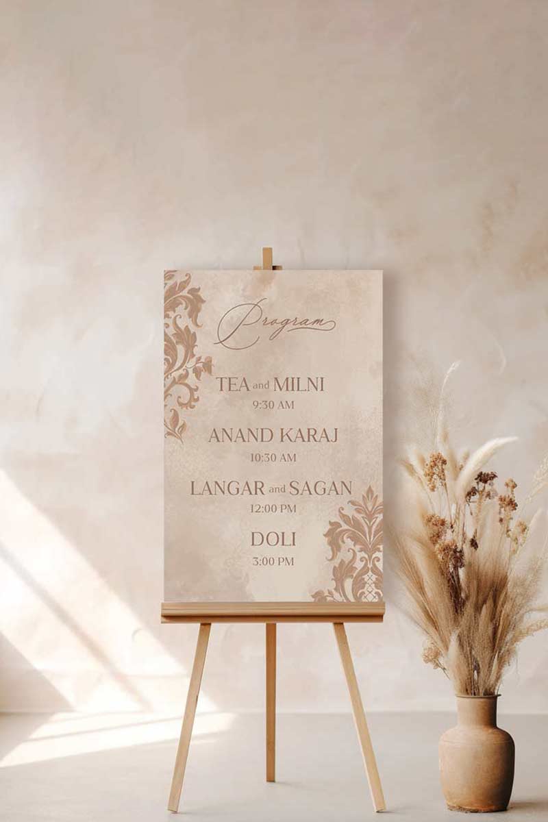 Brown French Baroque Welcome Sign with shades of brown. Wedding Signage. Engagement signage, Bridal Shower signage. Baby Shower Signage. Personalize and customize in Canva. Digital Download. Print anywhere in the World at a local printer