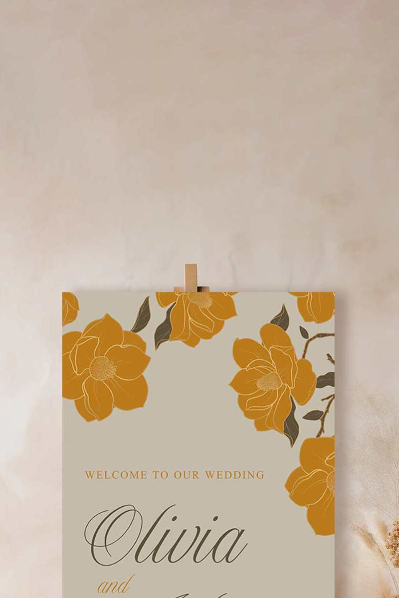 Magnolia Floral Sign