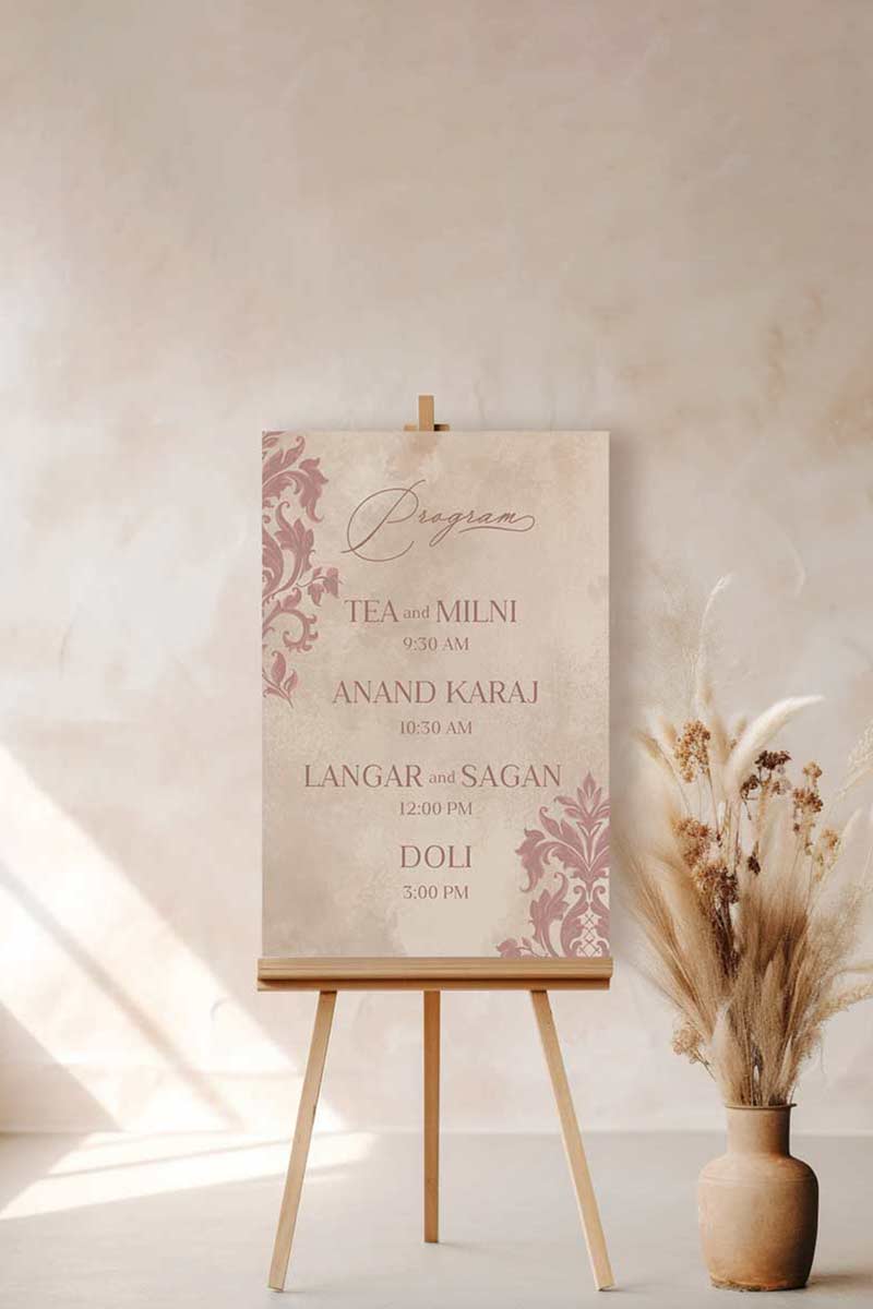 Brown & Pink French Baroque Welcome Sign with shades of brown. Wedding Signage. Engagement signage, Bridal Shower signage. Baby Shower Signage. Personalize and customize in Canva. Digital Download. Print anywhere in the World at a local printer