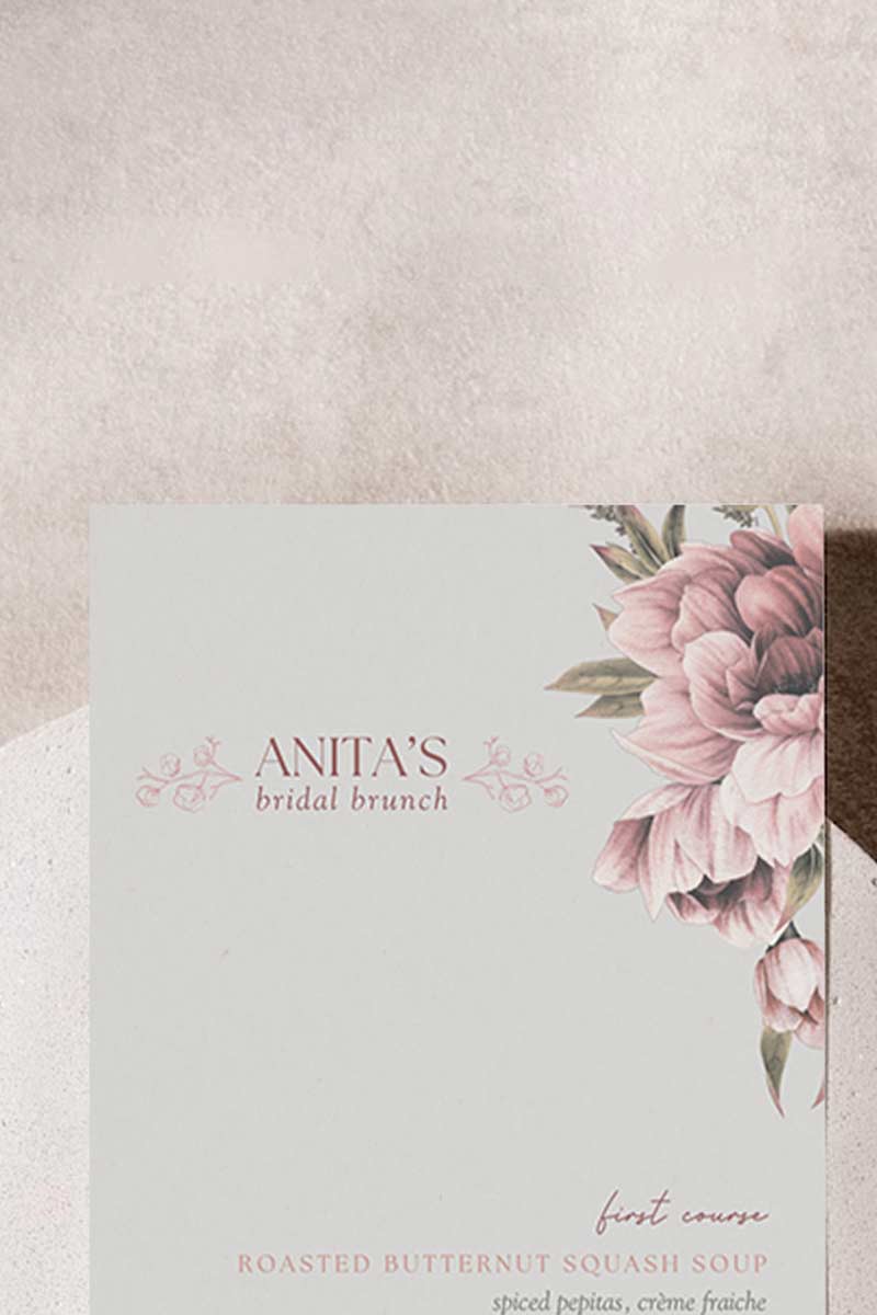 Floral Wedding dinner menu. Shades of Cream, Green, & blue. Minimalistic Design. Watercolour florals design. Baby Shower. Birthday and Celebration. DIY Wedding Stationery. Digital Download. Canva. Indian Weddings. Engagement, Reception. Personalize.