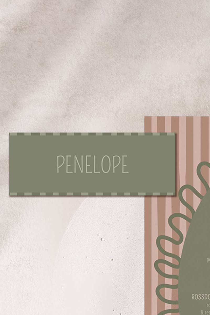 Striped name place card. Bridal shower dinner card. Green & beige. Celebration events for, birthday, baby shower or weddings. Wedding & event stationery. Personalize & customize in Canva. Digital Download. Print around the world at a local print shop