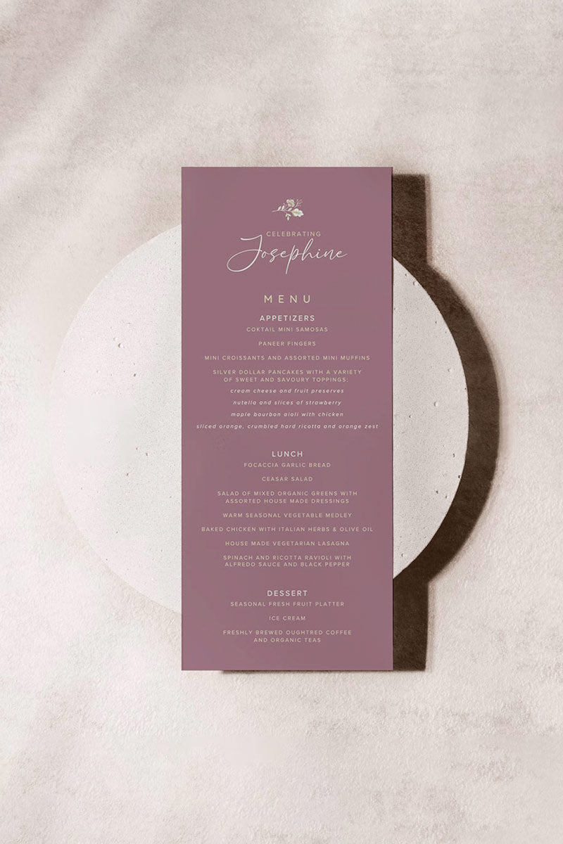 Floral Menu