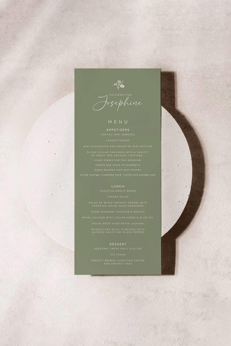 Floral Menu