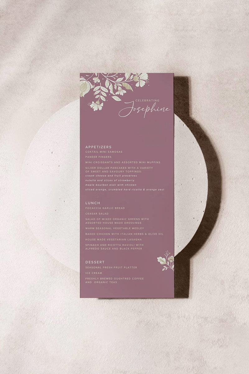 Floral Menu