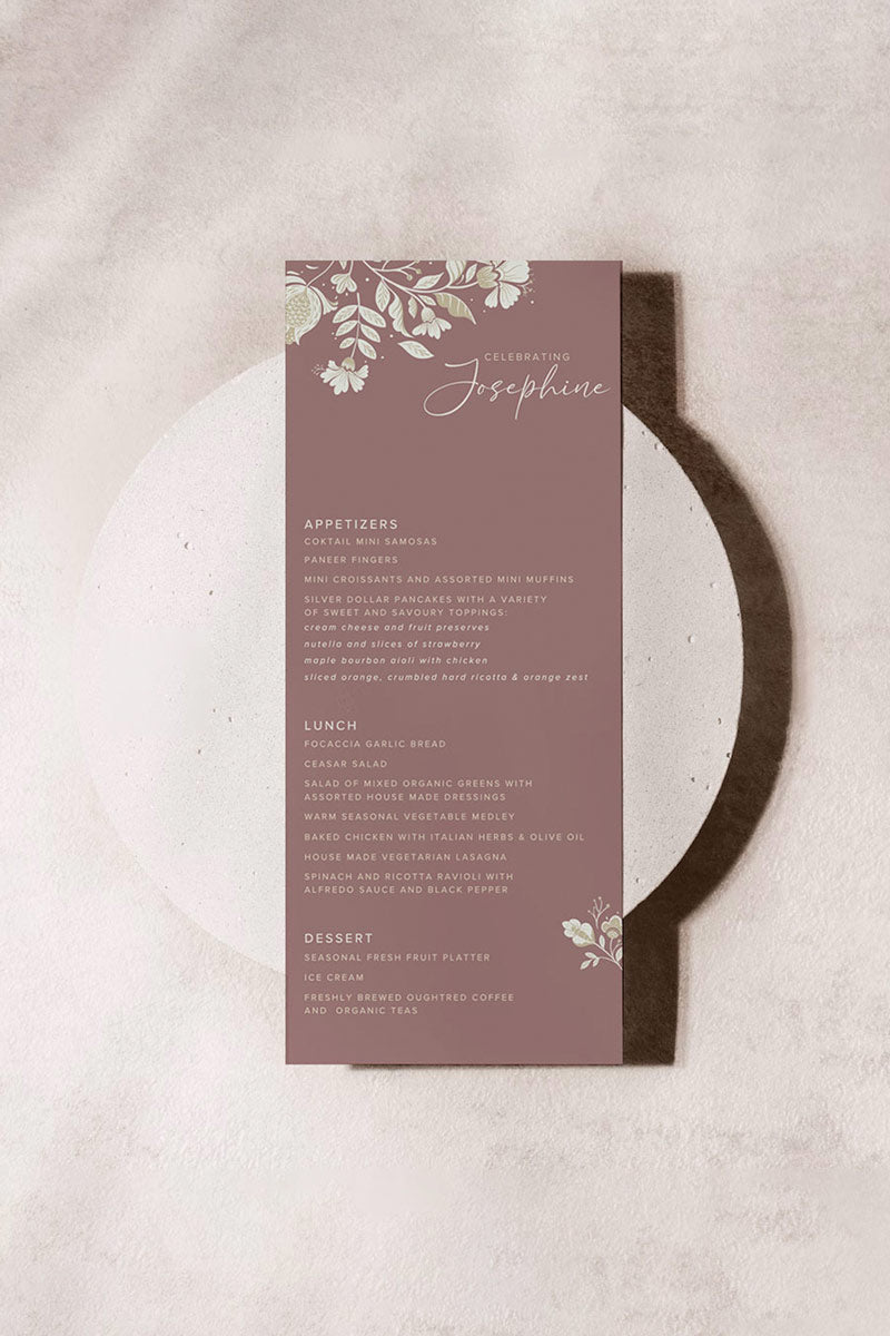 Floral Menu