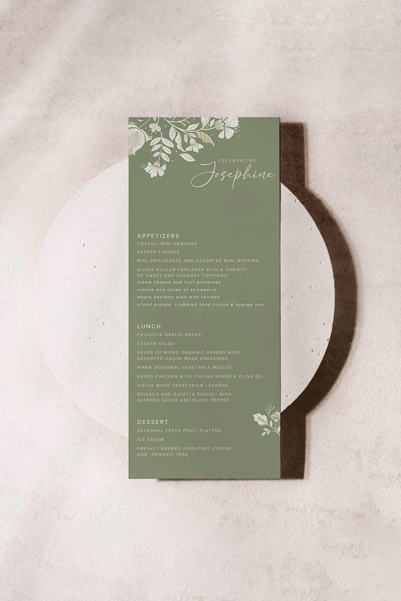 Floral Menu