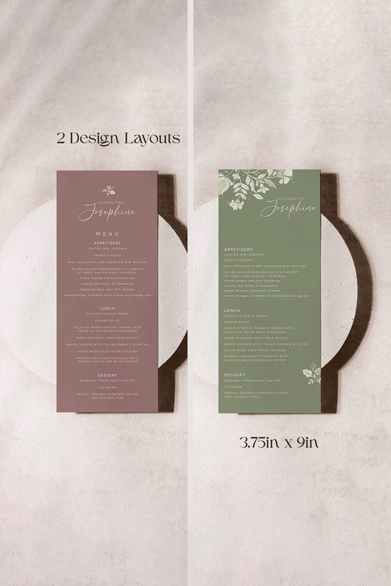 Floral Menu