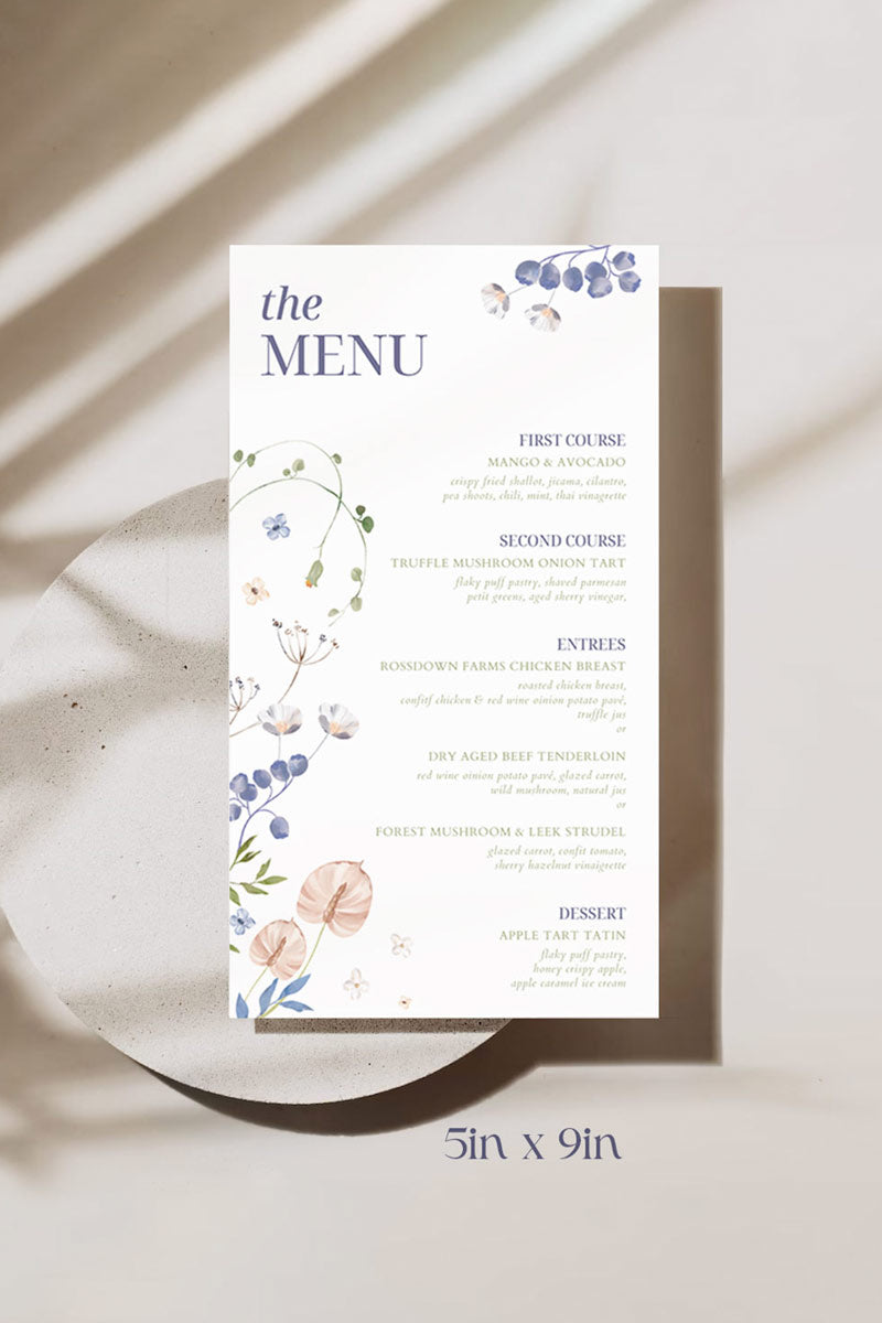 Floral Menu