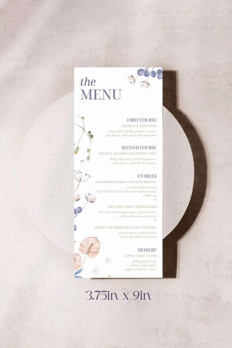 Floral Menu