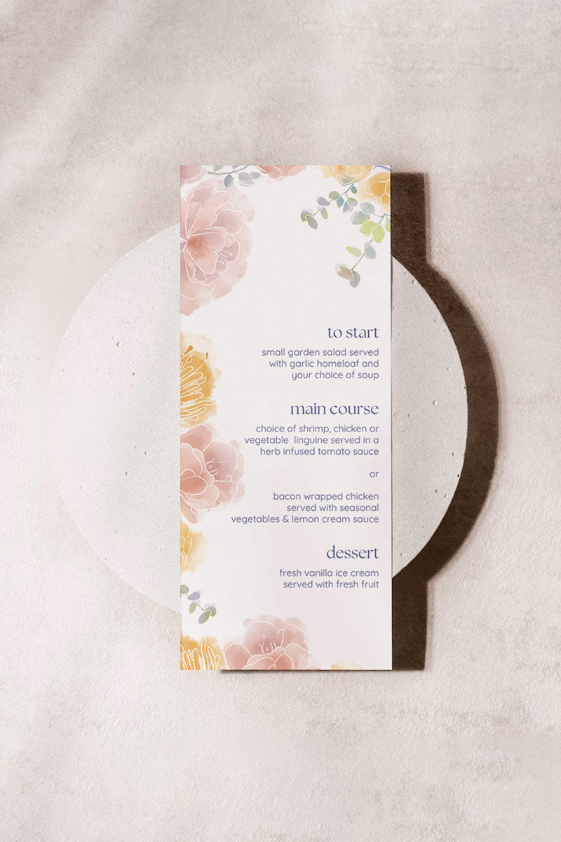 Floral Menu