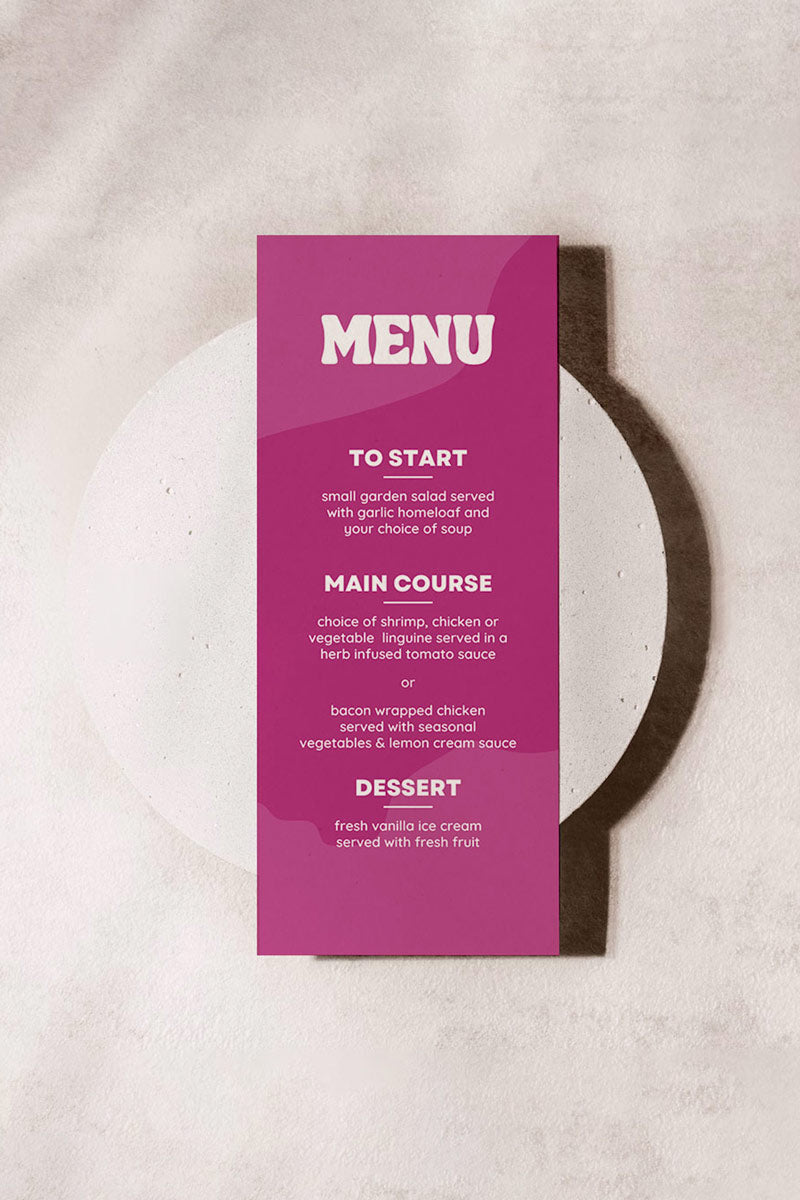 Coloured Menu