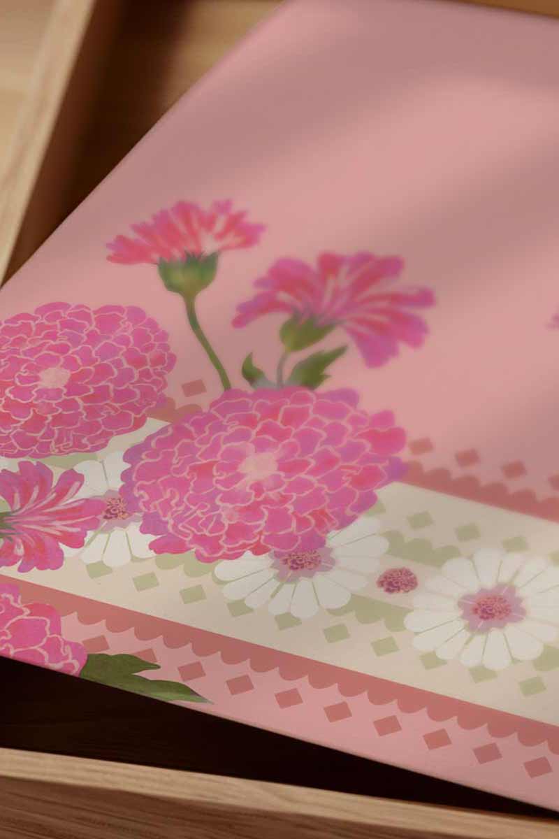 Pastel Pink & Green Retro Wedding Welcome Sign with soft pink marigold florals. Indian Wedding events for Sangeet, Mehndi, Haldi, Maiyan or Jago. Wedding Signage. Personalize and customize in Canva. Digital Download.  Print around the world at a local print shop.