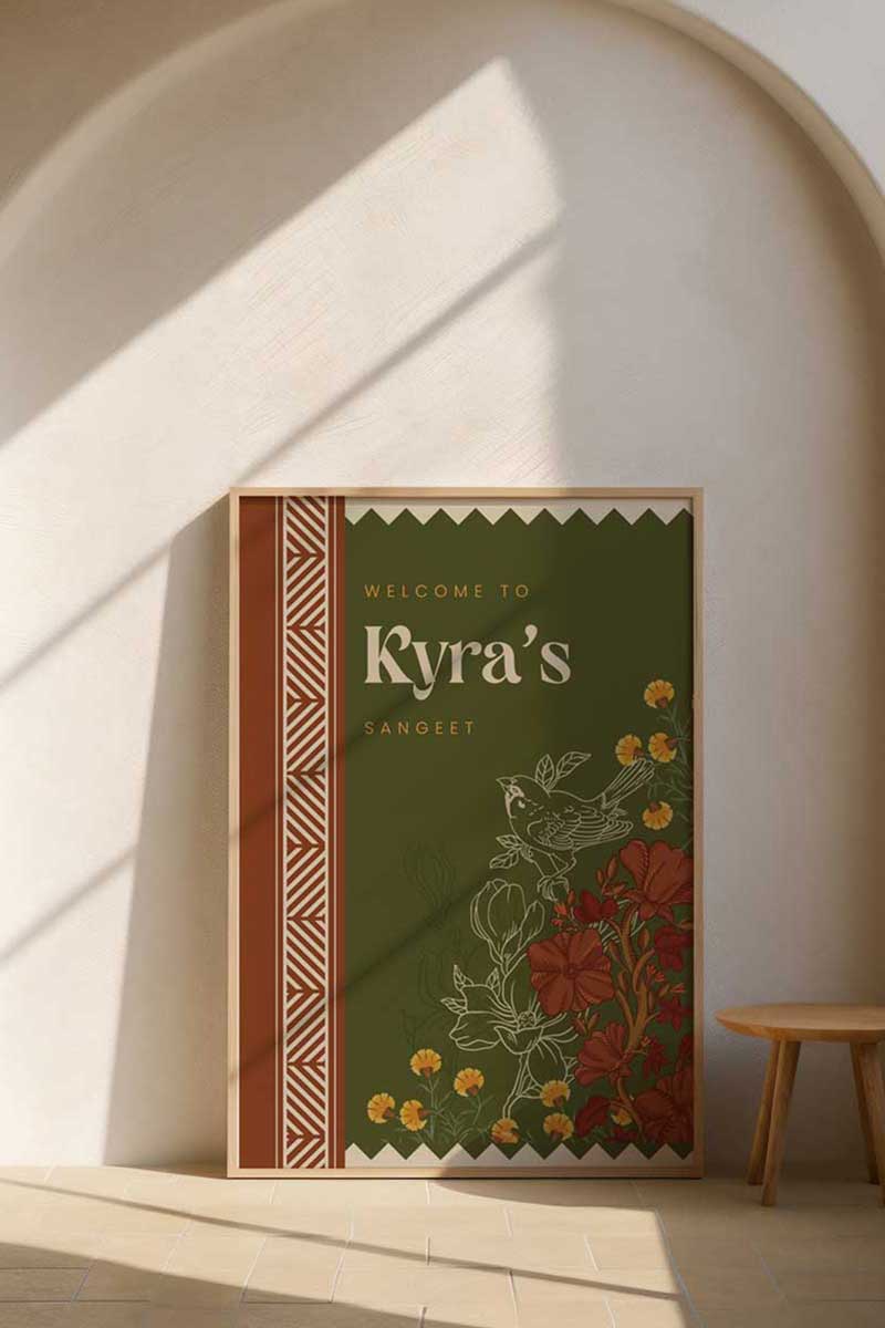 Retro Garden Floral Sign