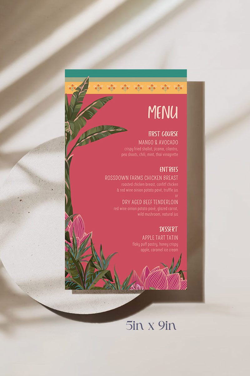 Tropical Menu