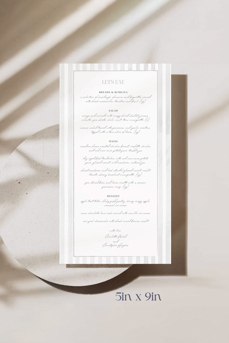 Striped Menu