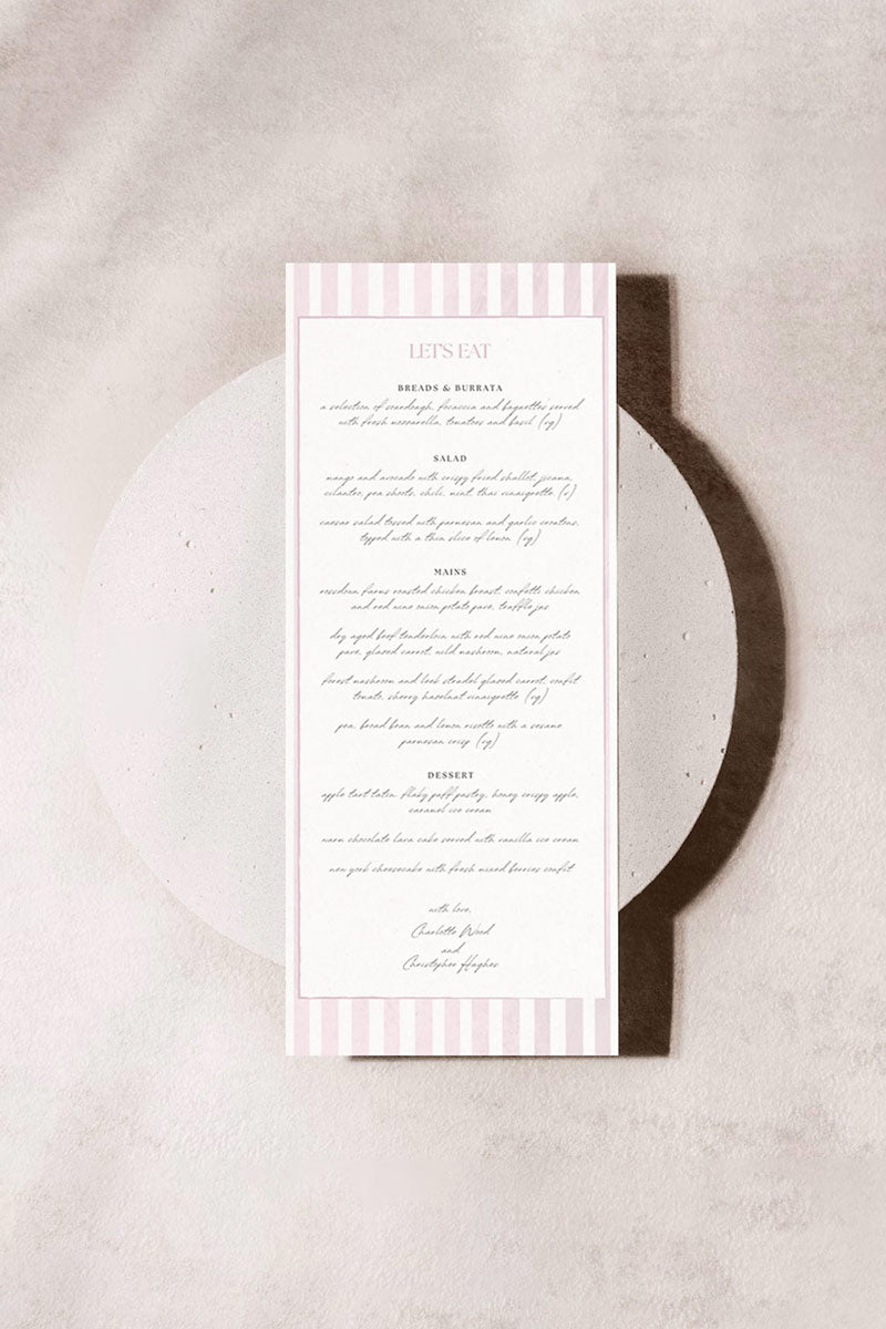 Striped Menu