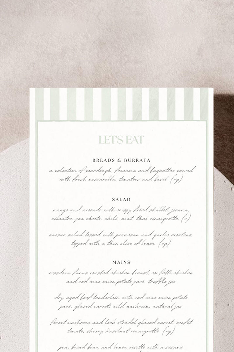 Striped Menu