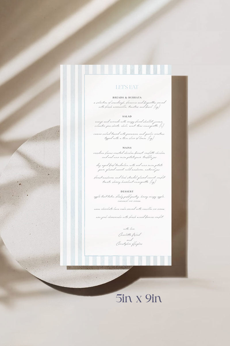 Striped Menu