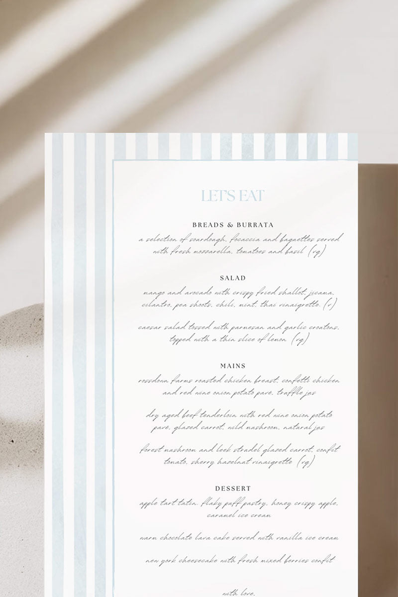 Striped Menu