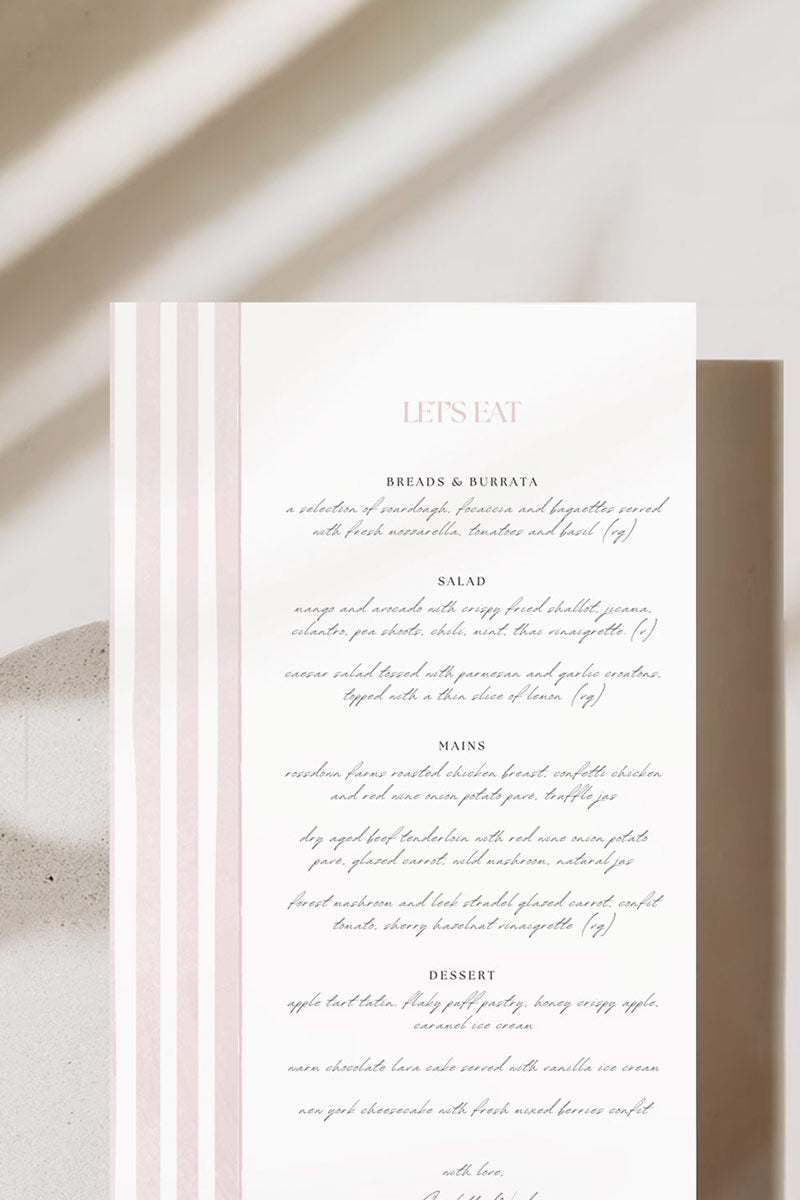 Striped Menu