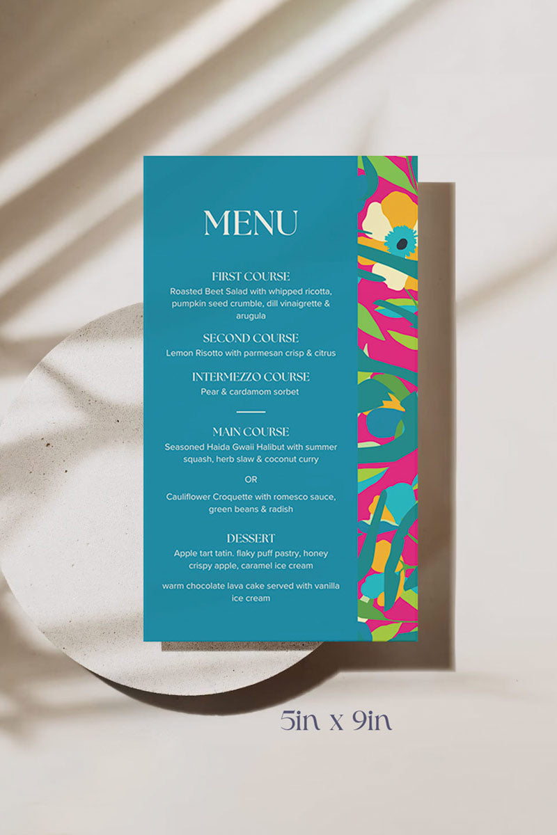 Colourful Floral Menu