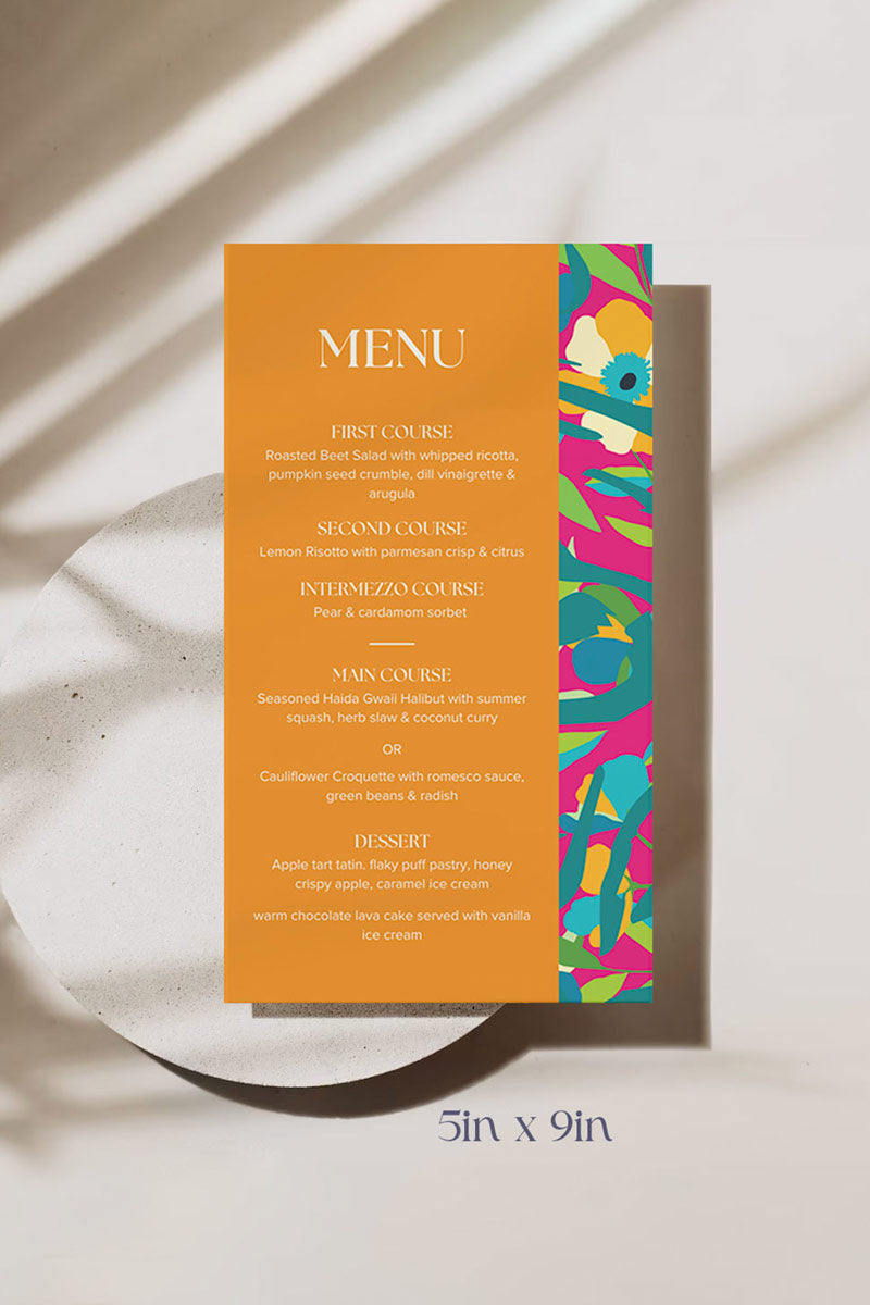 Colourful Floral Menu