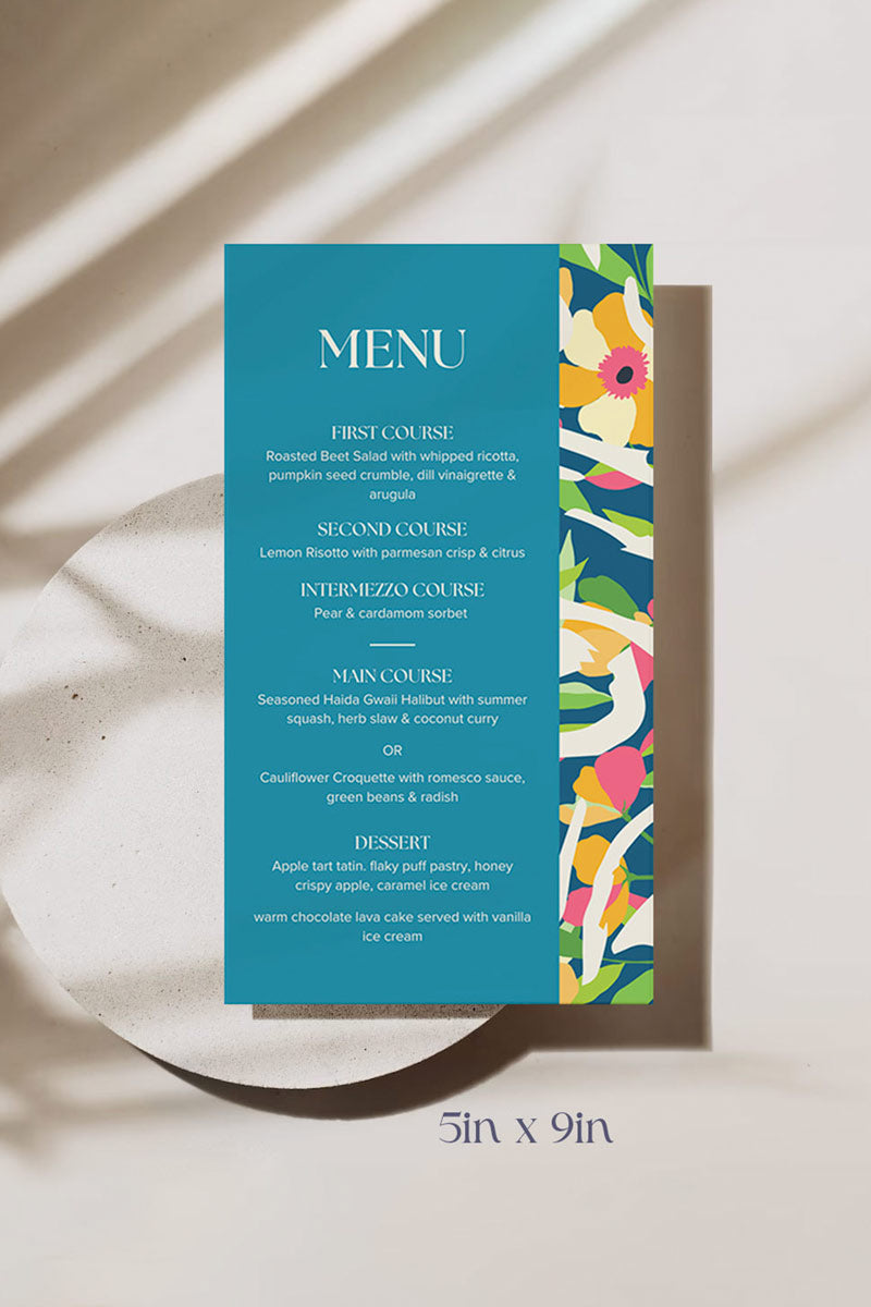 Colourful Floral Menu