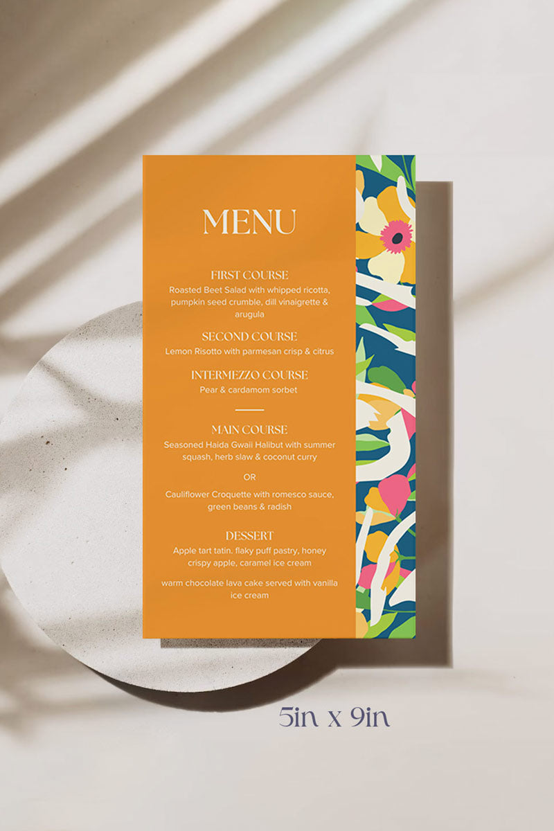 Colourful Floral Menu