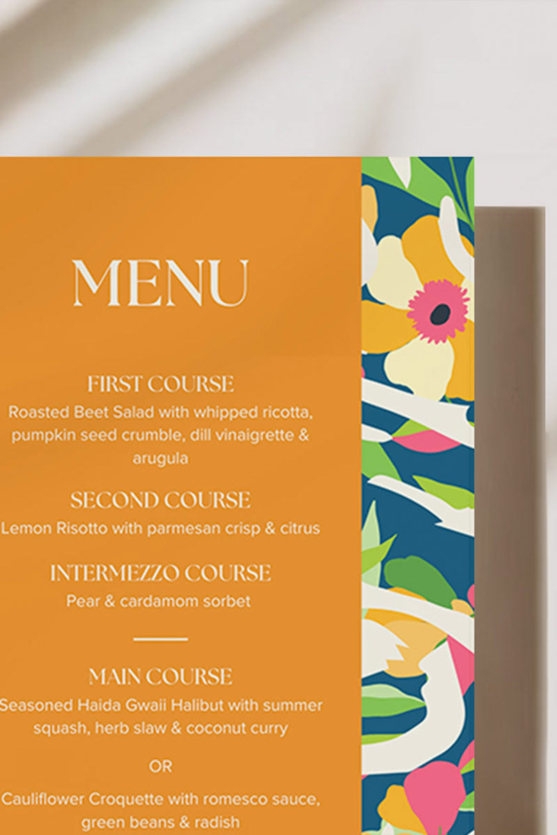 Colourful Floral Menu