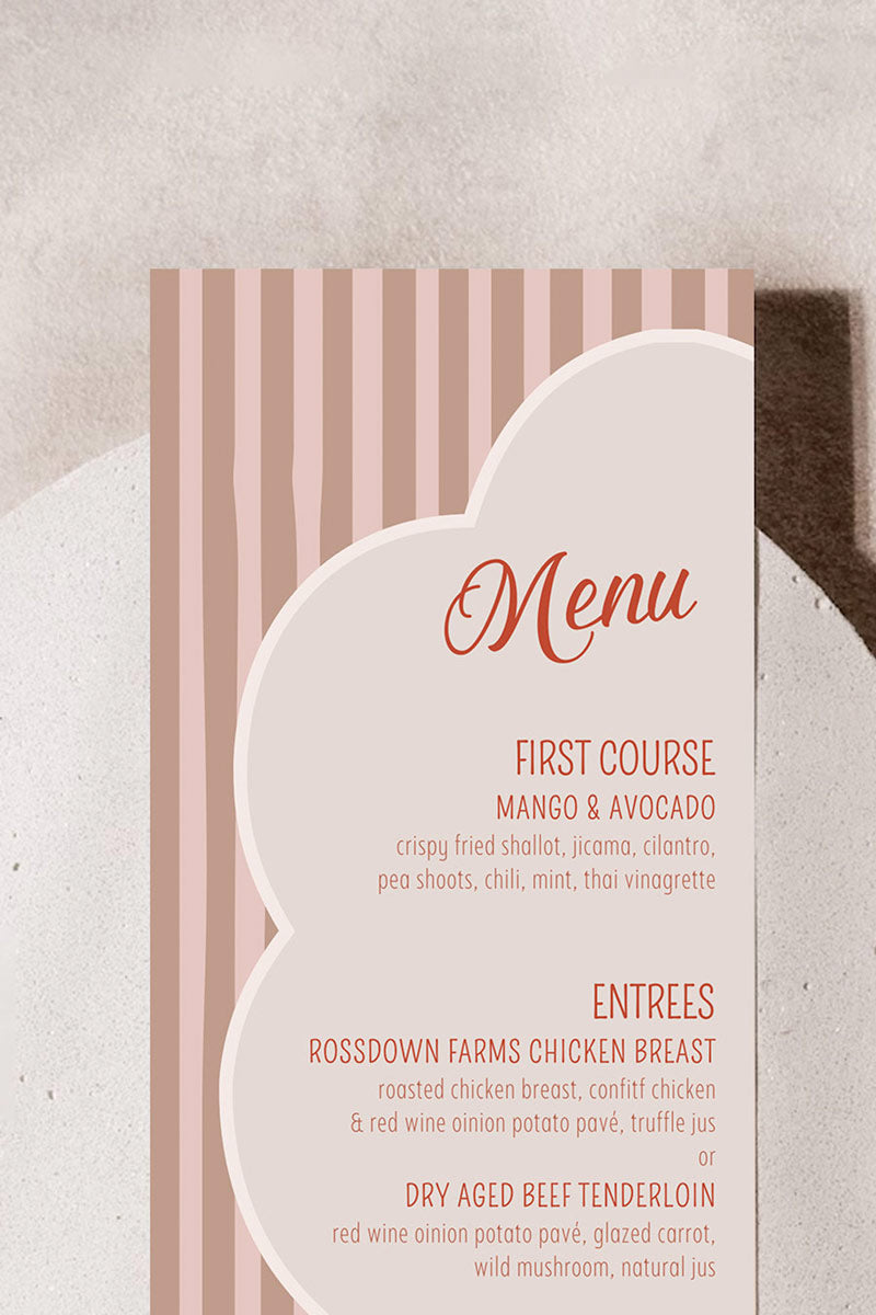Striped Menu