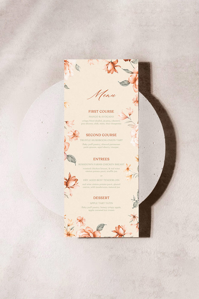 Floral Menu