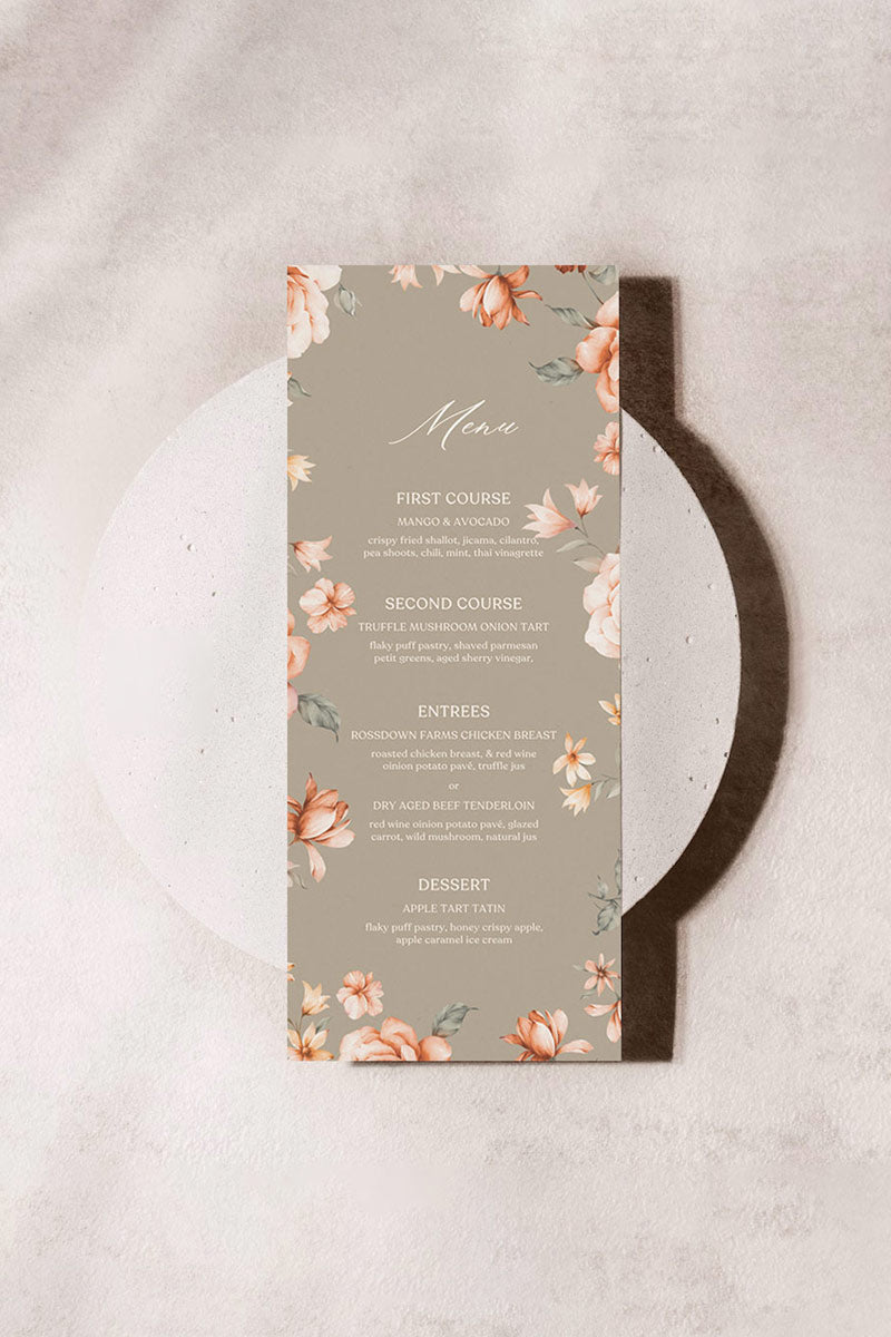 Floral Menu