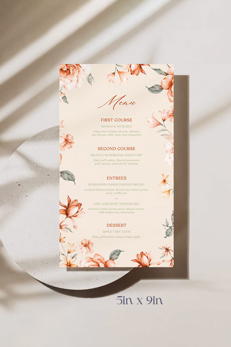 Floral Menu