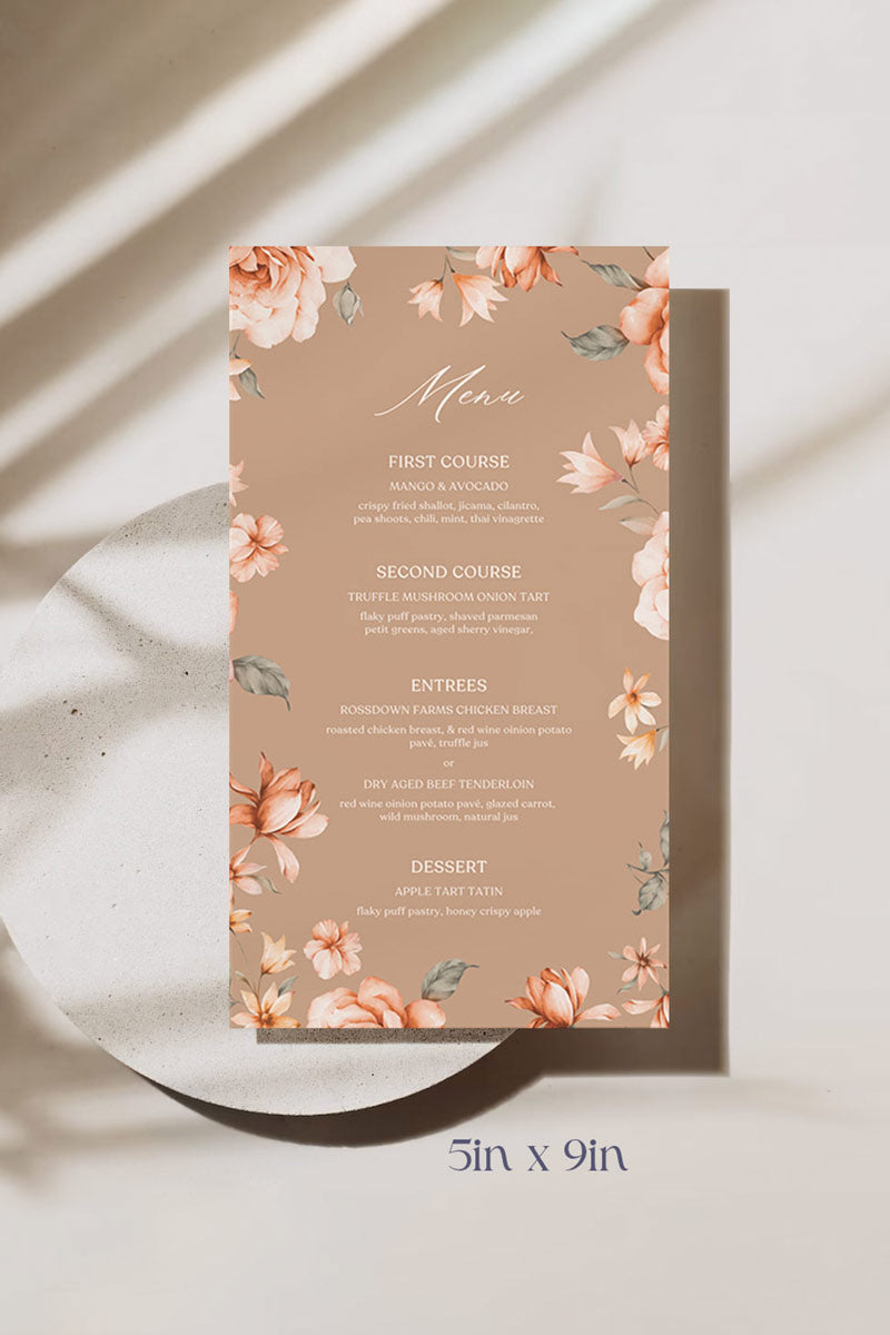 Floral Menu
