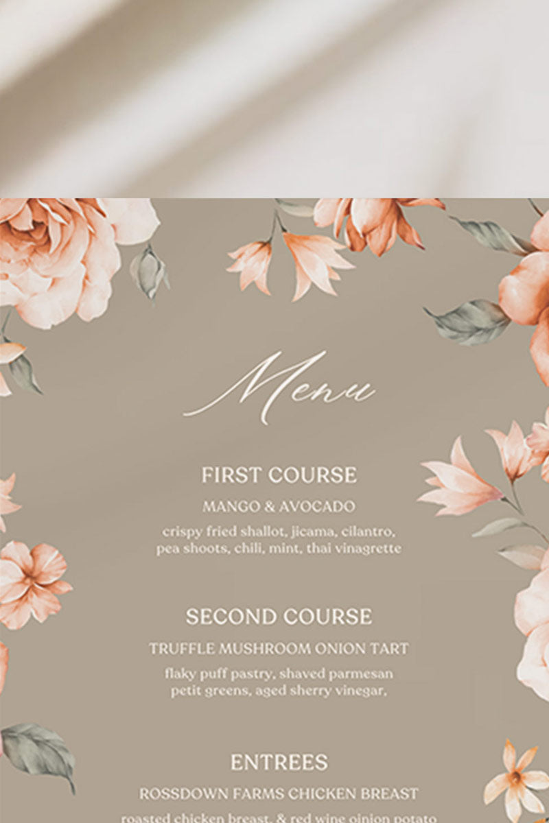Floral Menu