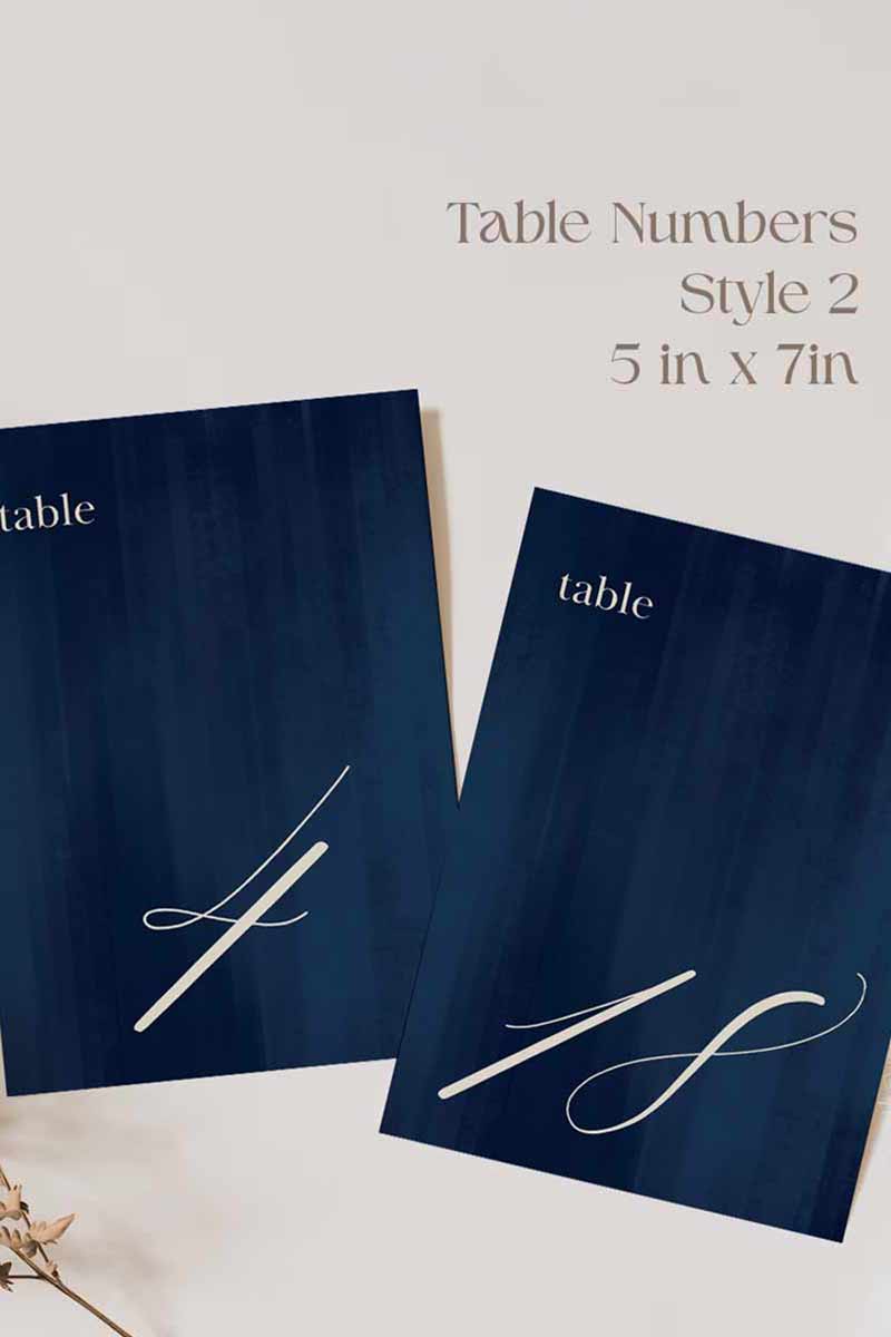 Elegant Wedding Table Numbers. Event Table Numbers. Navy blue texture. Cursive font. Baby Shower. Birthday and Celebration. Engagement Stationery. Wedding Stationery. DIY Stationery. Digital Download. Canva. Indian Weddings. Reception. Personalize. Customize.