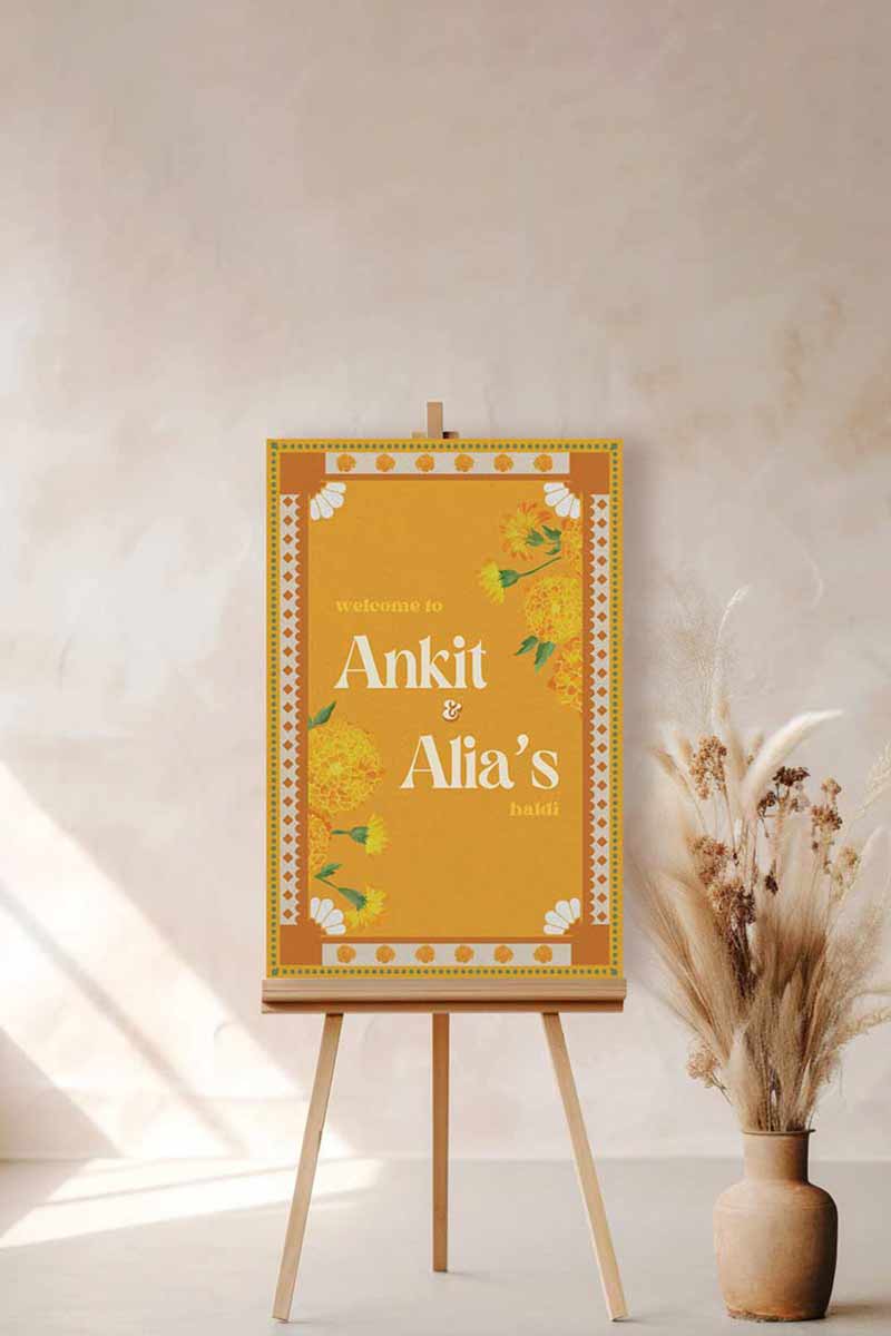 Wedding Invitations. Retro Welcome Sign. Indian Wedding Invites. Event Welcome Sign. Shades of Yellow. Yellow Florals. Baby Shower. Birthday and Celebration. Wedding Ceremony. Engagement Sign. Wedding Stationery. DIY Stationery. Digital Download. Canva. Indian Weddings. Anand Karaj. Sangeet. Chunni. Mehndi, Haldi. Personalize. Customize.