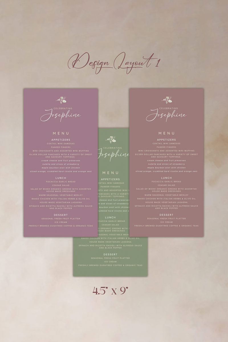 Floral Menu