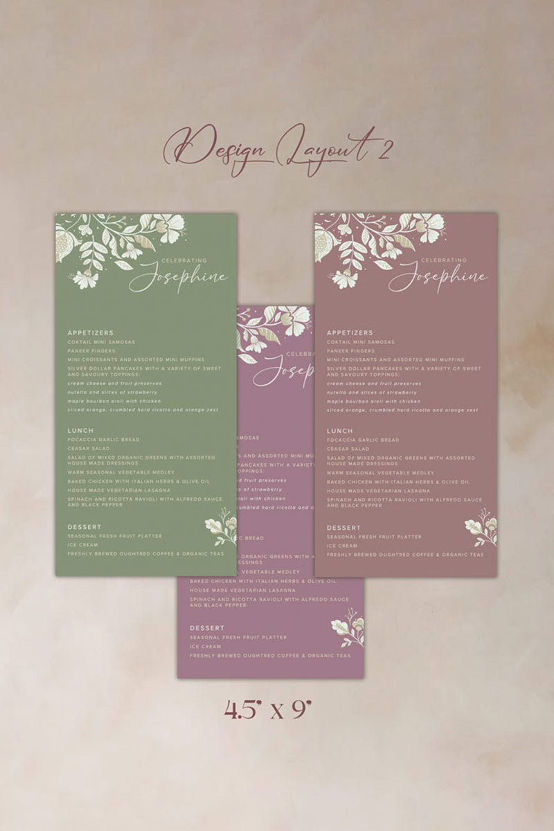 Floral Menu