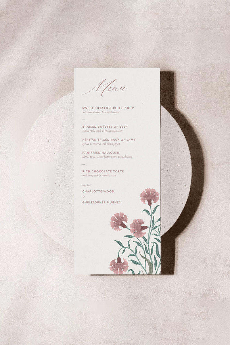 Floral Wedding Menu. Event Food Menu. Shades of Cream, Green, pink. Minimalistic Design. Motif florals design. Baby Shower. Indian Wedding. Birthday and Celebration. Engagement Stationery. Wedding Stationery. DIY Stationery. Digital Download. Canva. Indian Weddings. Reception. Personalize. Customize. Anand Karaj, Mehndi, Sangeet, Haldi