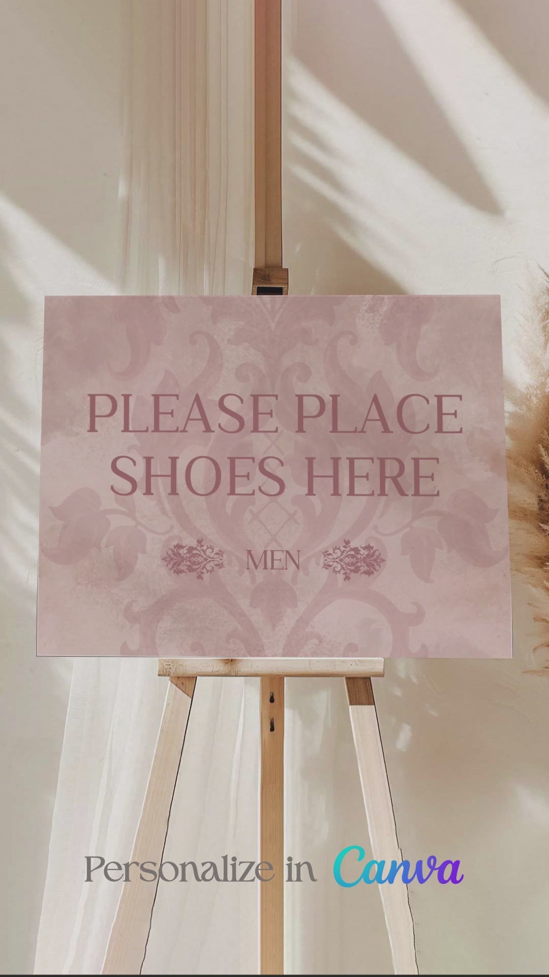 Brown & Pink French Baroque Welcome Sign with shades of brown. Washroom Directional sign. Please cover your head sign for hindu and sikh weddings. Please disconnect from your device sign. Bridal Shower stationery. Baby Shower Signage. Engagement Signage. Outdoor wedding signage. Personalize and customize in Canva. Digital Download. Print anywhere in the World at your local printer