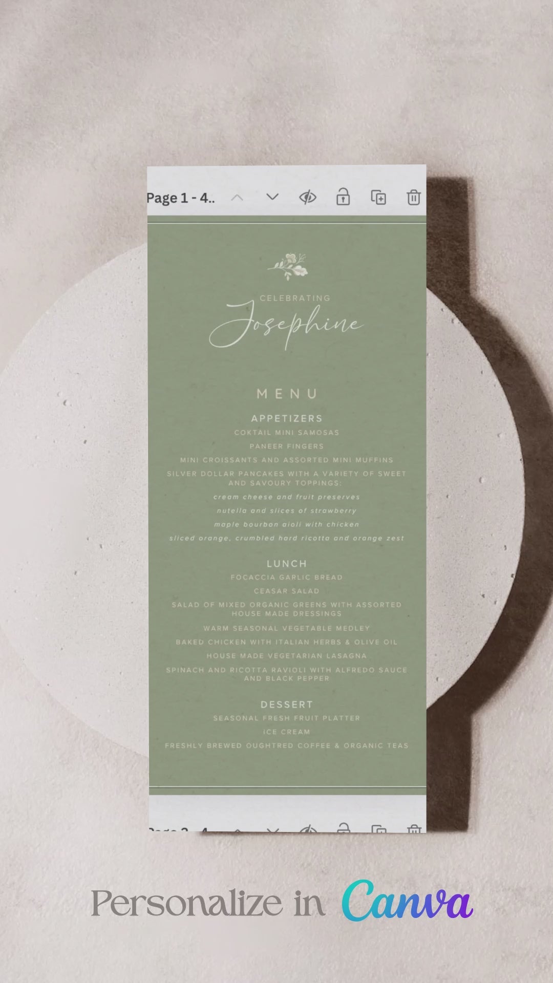 Floral Menu