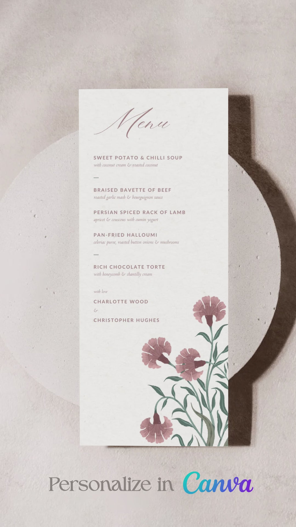 Floral Wedding Menu. Event Food Menu. Shades of Cream, Green, pink. Minimalistic Design. Motif florals design. Baby Shower. Indian Wedding. Birthday and Celebration. Engagement Stationery. Wedding Stationery. DIY Stationery. Digital Download. Canva. Indian Weddings. Reception. Personalize. Customize. Anand Karaj, Mehndi, Sangeet, Haldi