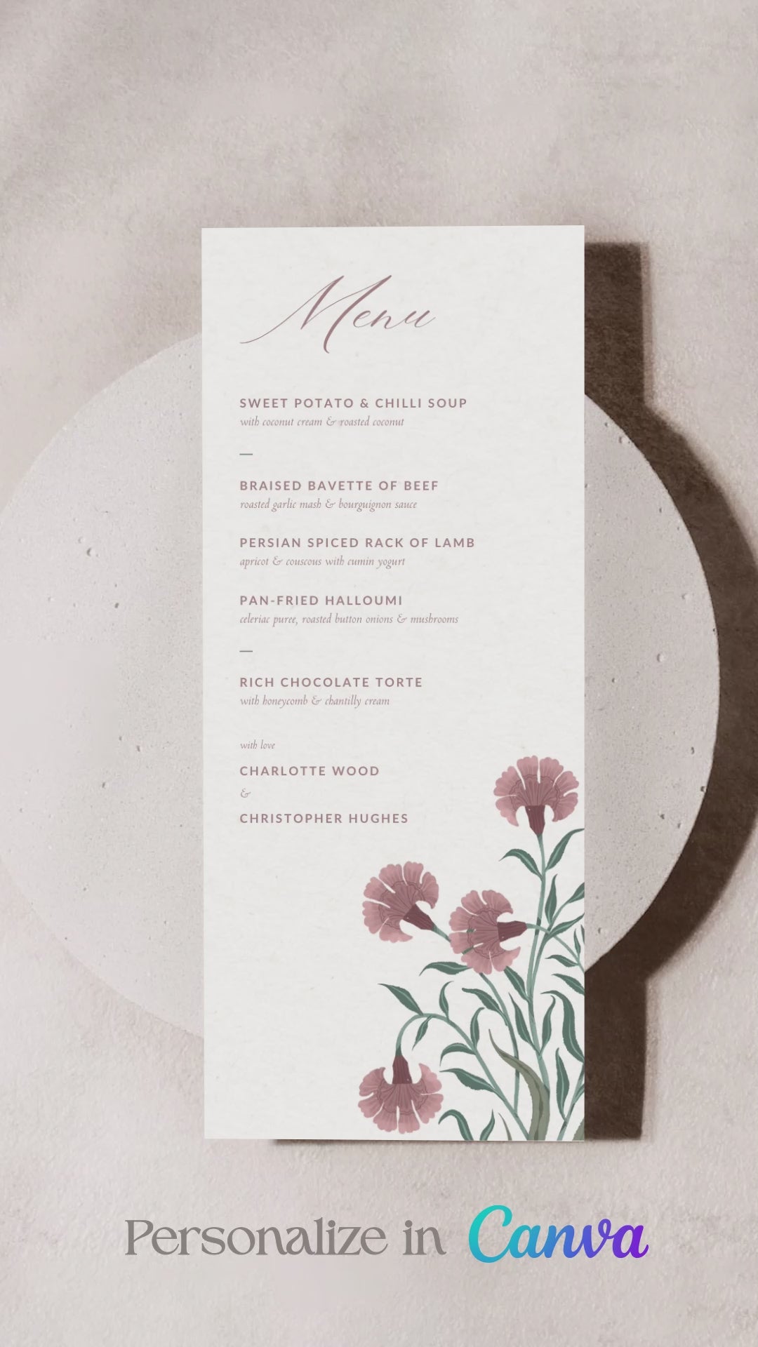 Floral Wedding Menu. Event Food Menu. Shades of Cream, Green, pink. Minimalistic Design. Motif florals design. Baby Shower. Indian Wedding. Birthday and Celebration. Engagement Stationery. Wedding Stationery. DIY Stationery. Digital Download. Canva. Indian Weddings. Reception. Personalize. Customize. Anand Karaj, Mehndi, Sangeet, Haldi