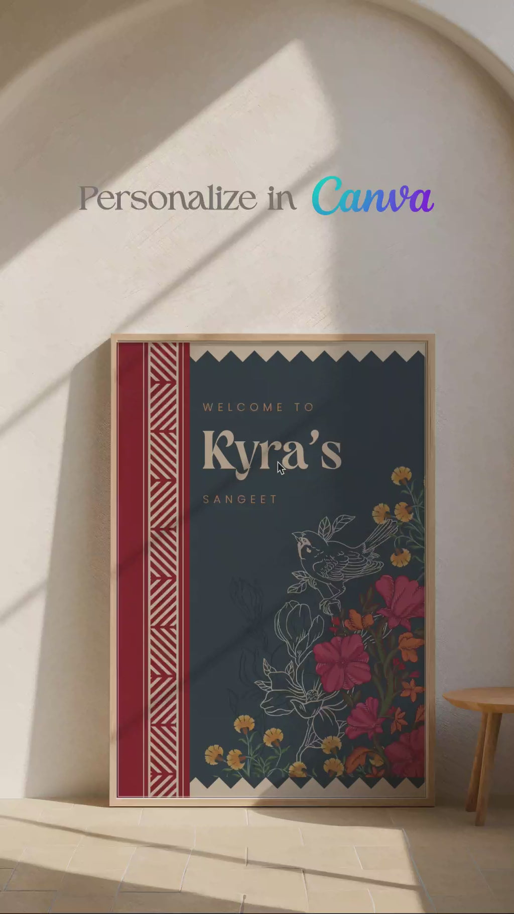 Retro Garden Floral Sign