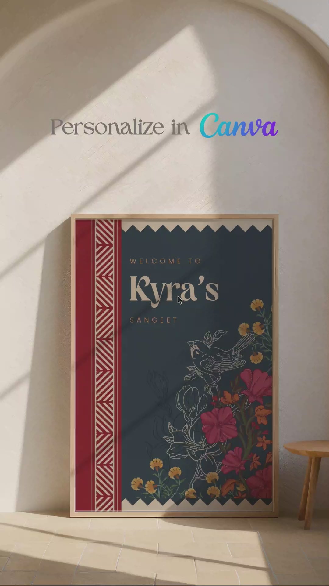 Retro Garden Floral Sign