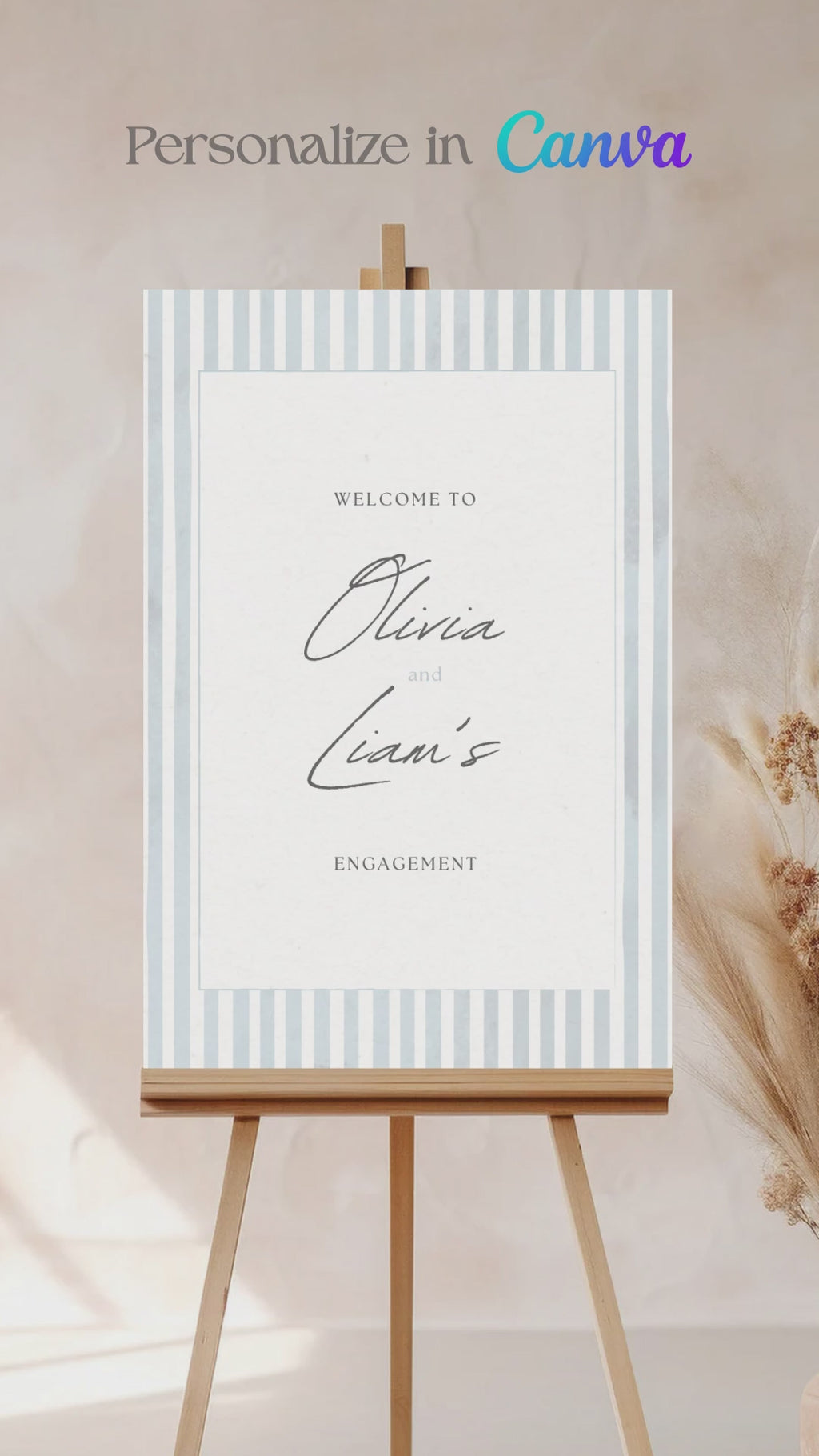 Wedding Invitations. Striped Welcome Sign. Indian Wedding Invites. Event Welcome Sign. Blue, and white colours. Baby Shower. Birthday and Celebration. Wedding Ceremony. Engagement Sign. Wedding Stationery. DIY Stationery. Digital Download. Canva. Indian Weddings. Anand Karaj. Sangeet. Chunni. Mehndi, Haldi. Personalize. Customize.