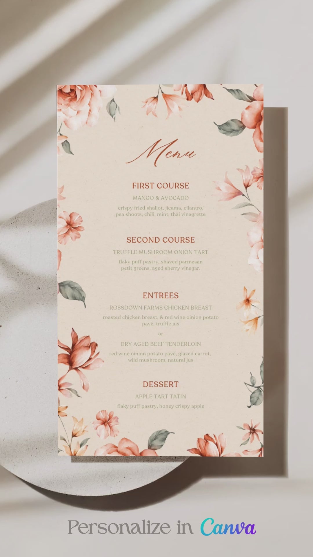 Floral Menu