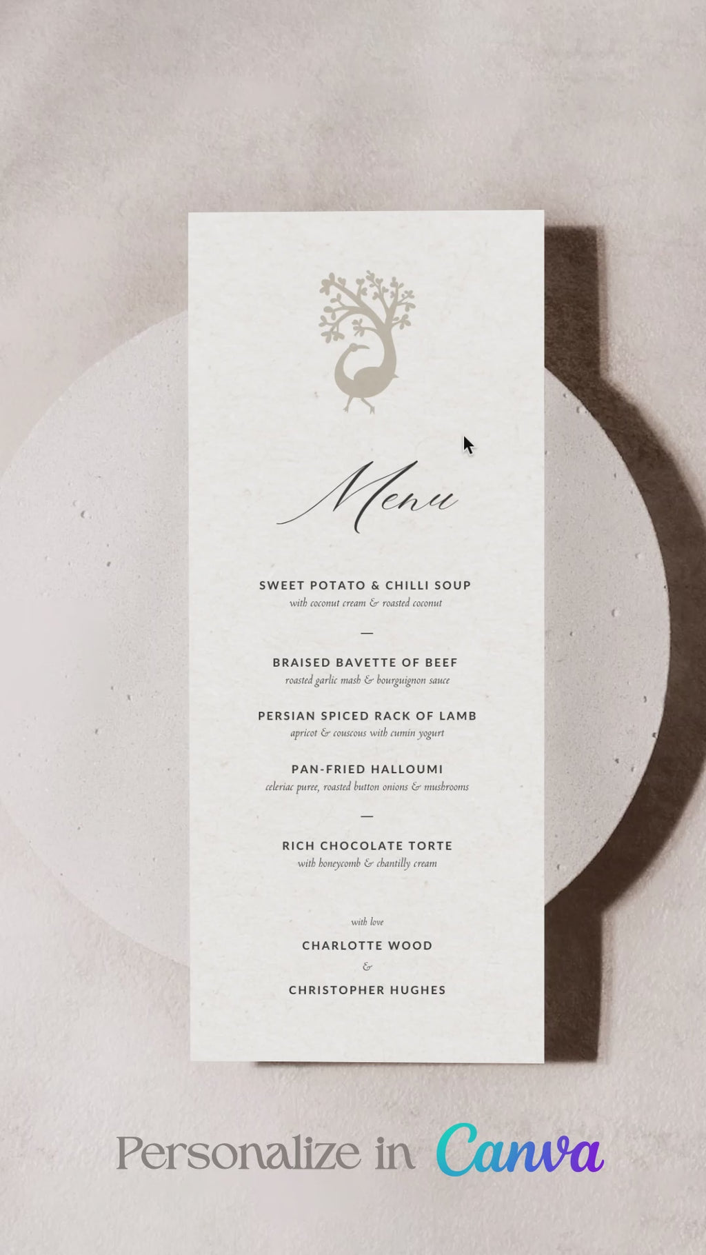 Peacock Menu